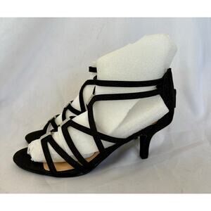 Bella Vita Women's Karlette Dress Sandals Heels Size 7.5M Black Glitter NWT